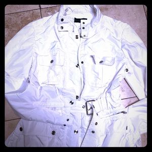 ZARA casual white jacket in shiny material